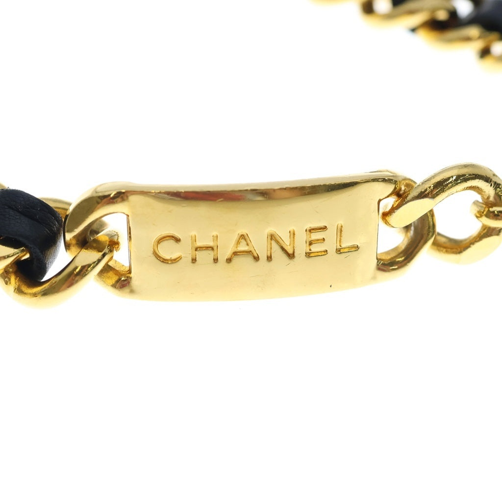 CHANEL(シャネル) CAMBON カンボン ココマーク ロゴプレート レザー チェーン ベルト ゴールド レディース