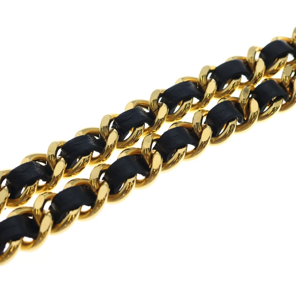 CHANEL(シャネル) CAMBON カンボン ココマーク ロゴプレート レザー チェーン ベルト ゴールド レディース