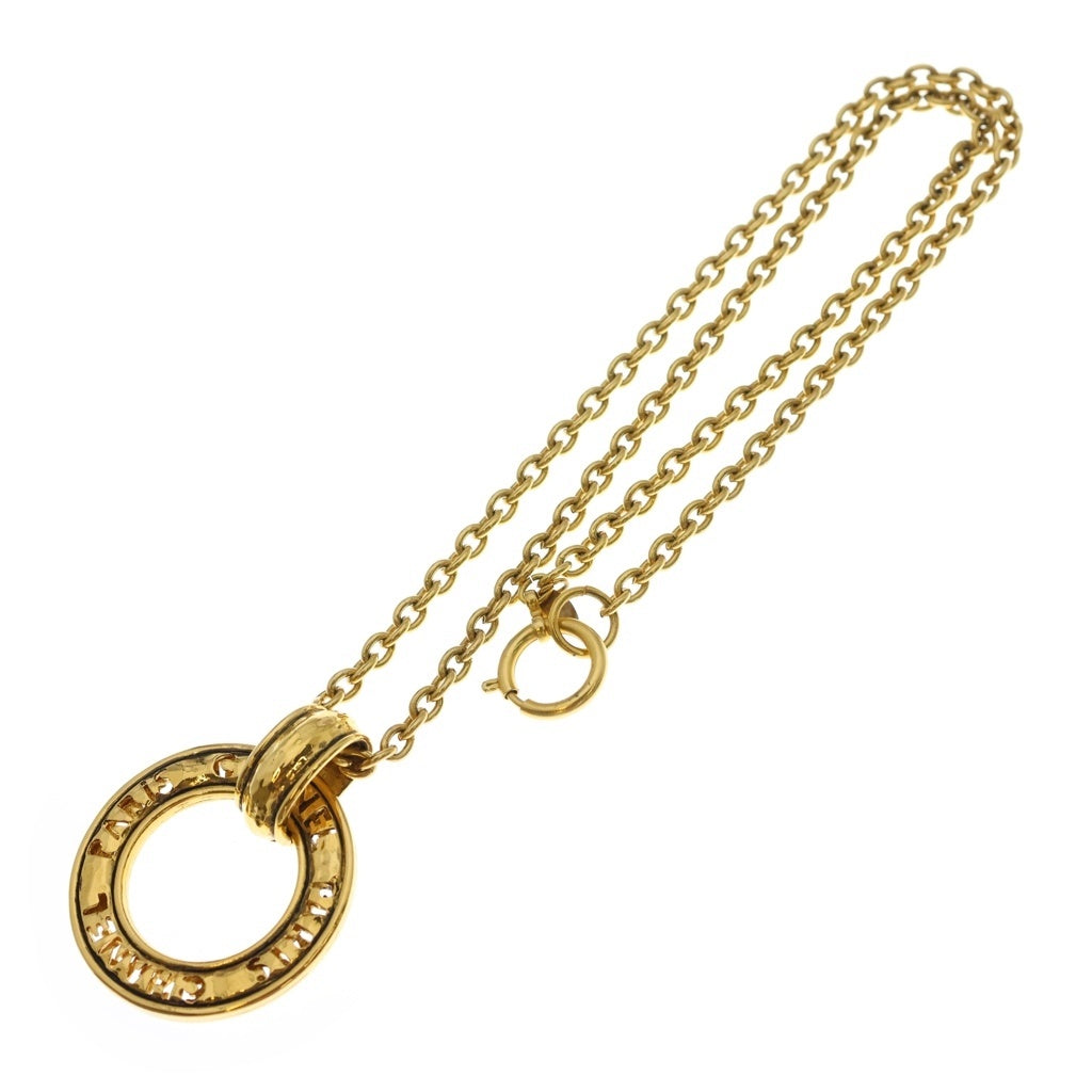 CHANEL(シャネル) ロゴ サークル ラウンド ロングチェーン ネックレス ゴールド レディース