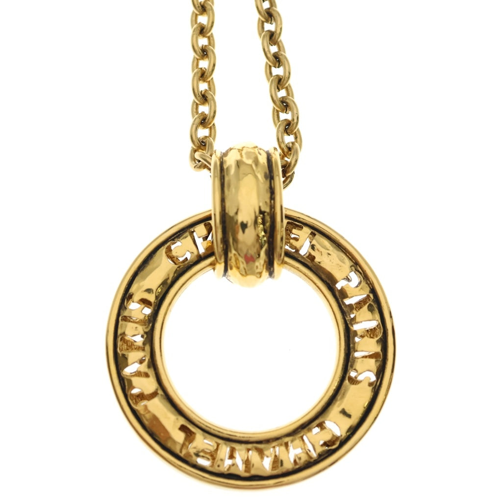 CHANEL(シャネル) ロゴ サークル ラウンド ロングチェーン ネックレス ゴールド レディース