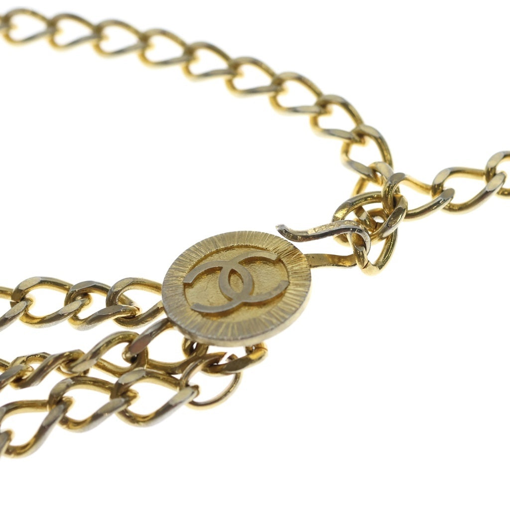 CHANEL(シャネル) 1984 ココマーク 3連チェーンベルト ゴールド レディース