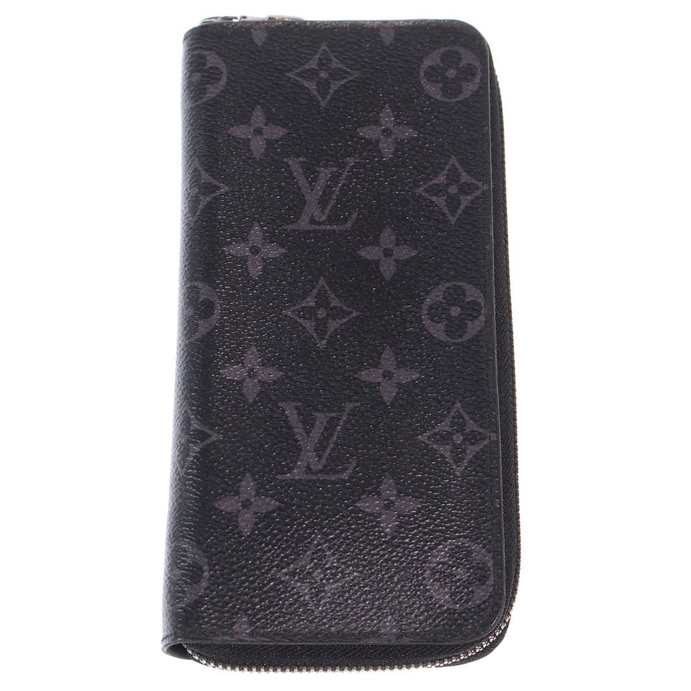 LOUIS VUITTON(ルイヴィトン) モノグラムエクリプス ラウンドウォレット ロングウォレット 長財布 カードケース ブラック PVC M62295 シルバー金具 レディース