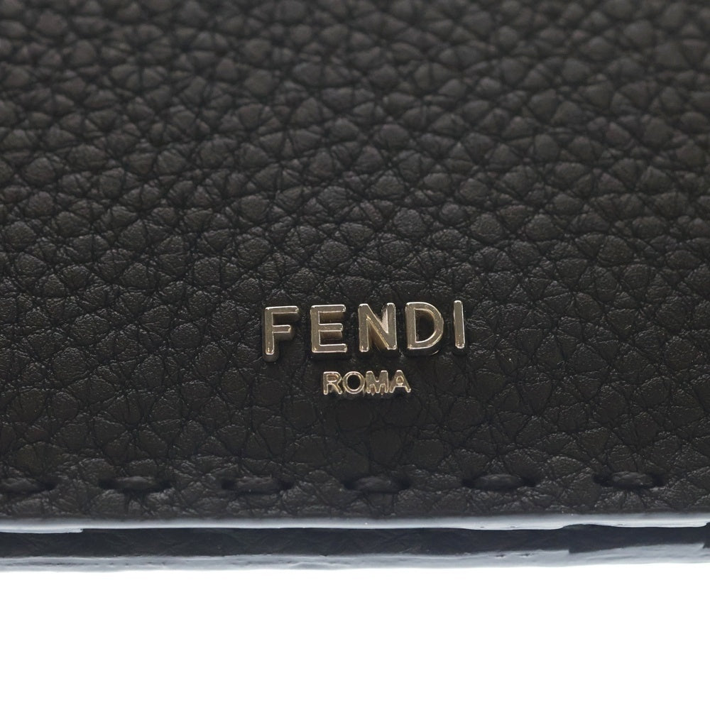 FENDI(フェンディ) セレリア 二つ折り長財布 ロングウォレット カードケース ブラック レザー 7M0355 シルバー金具
