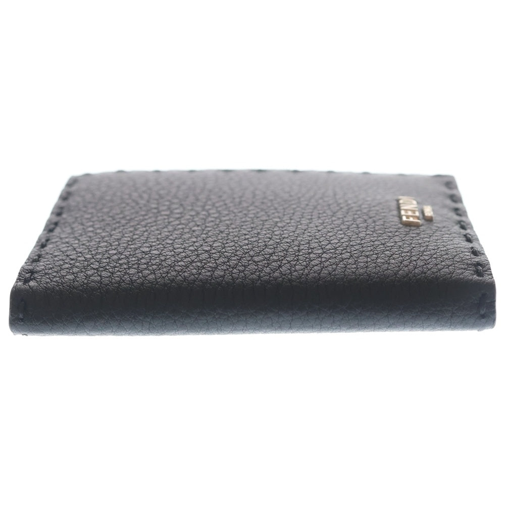FENDI(フェンディ) セレリア カードケース 名刺入れ ブラック レザー 7M0222 シルバー金具