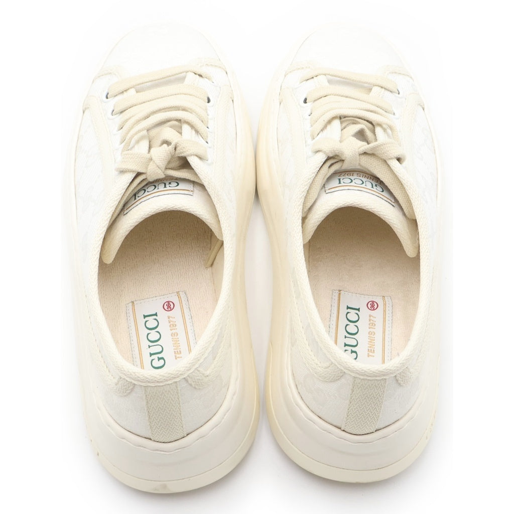 GUCCI(グッチ) テニス1977 GGキャンバス レースアップ ローカットシューズ スニーカー ホワイト レディース