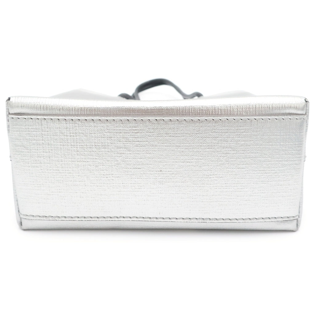 BALENCIAGA(バレンシアガ) ショッピング トート XXS ショルダーバッグ ハンドバッグ ミニトートバッグ グレー シルバー レザー 597858 シルバー金具 レディース