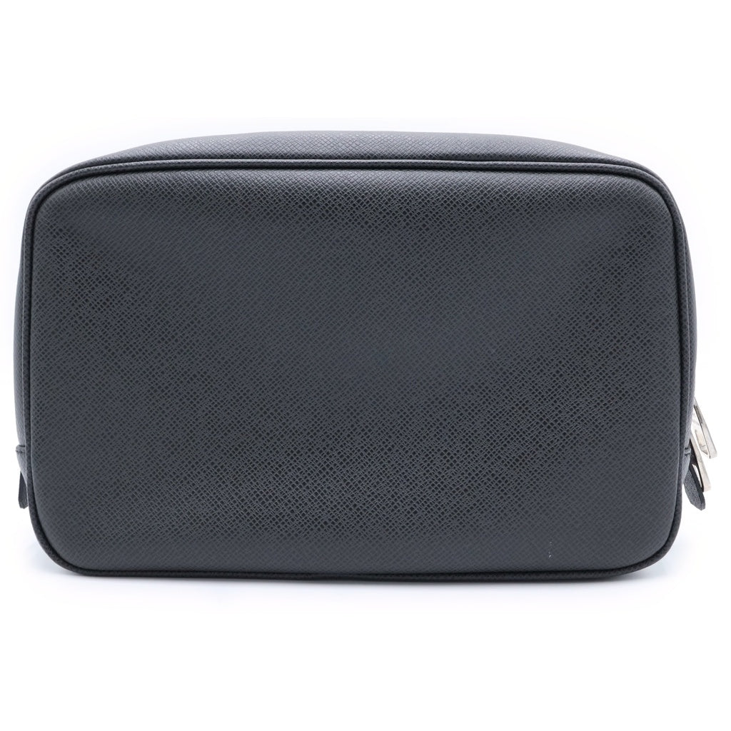 LOUIS VUITTON(ルイヴィトン) タイガ トゥルーストワレット セカンドバッグ ポーチ 収納 クラッチ ブラック レザー M30212 シルバー金具