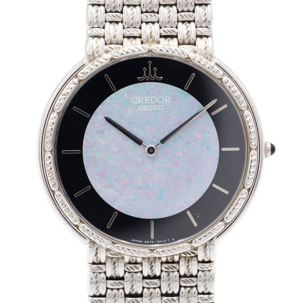 SEIKO(セイコー) クレドール オパール文字盤 クォーツウォッチ 腕時計 18KT WG ホワイトゴールド