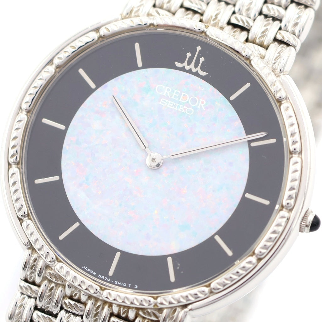 SEIKO(セイコー) クレドール オパール文字盤 クォーツウォッチ 腕時計 18KT WG ホワイトゴールド