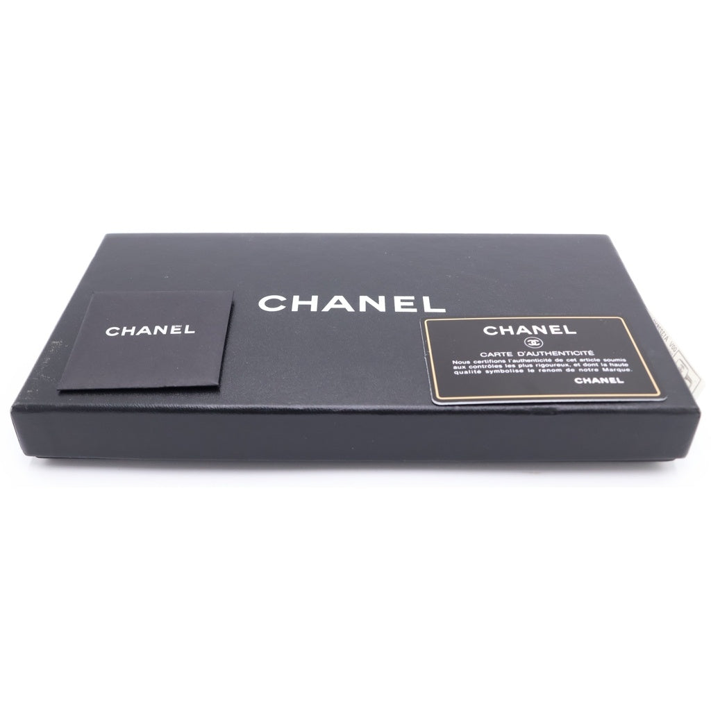 CHANEL(シャネル) ラウンドウォレット ロングウォレット 長財布 カードケース ブラック キャビアスキン ゴールド金具 レディース