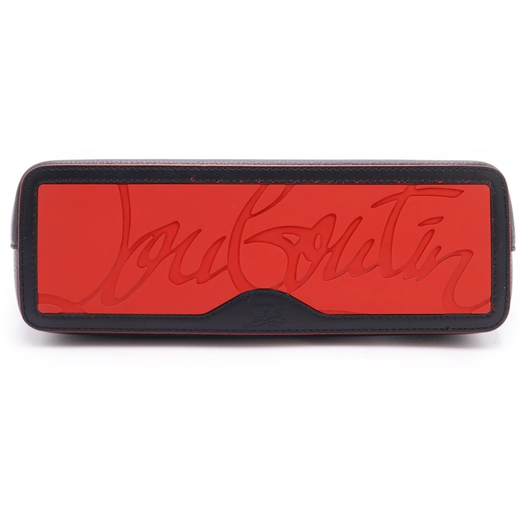 CHRISTIAN LOUBOUTIN(クリスチャンルブタン) カバタ ミニ トートバッグ ハンドバッグ ショルダーバッグ ブラック レザー 1205054 シルバー金具 レディース