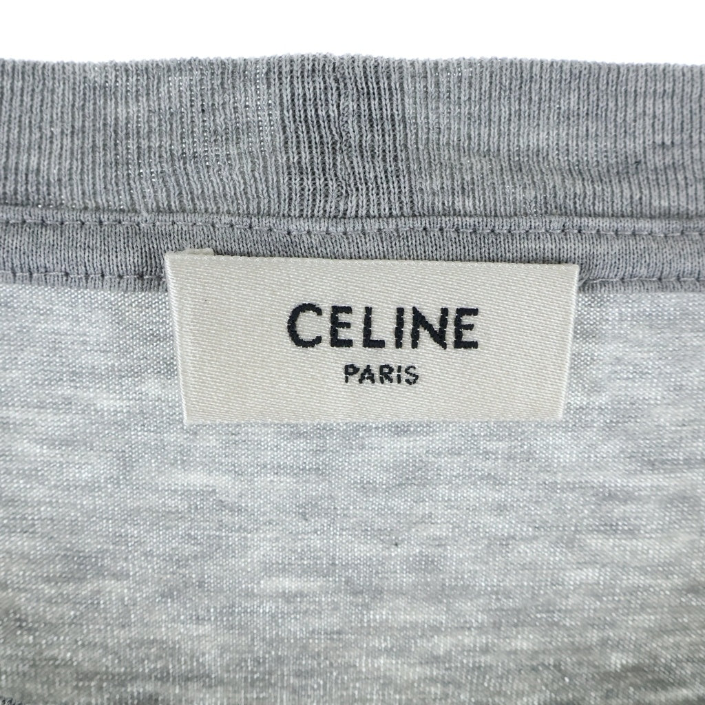 CELINE(セリーヌ) トリオンフロゴ刺繍 クルーネック 半袖Tシャツ カットソー グレー 2X04I6712Q.09MO