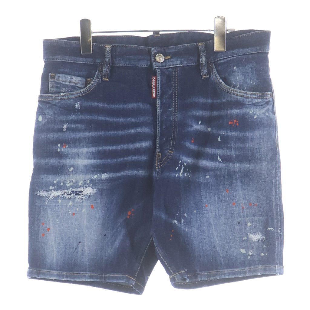DSQUARED2(ディースクエアード) ダメージ加工 デニム ハーフ ショートパンツ ショーツ ジーンズ インディゴ