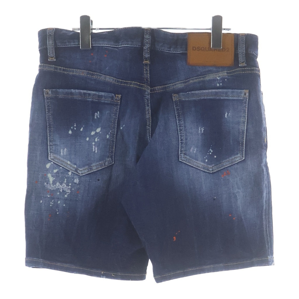 DSQUARED2(ディースクエアード) ダメージ加工 デニム ハーフ ショートパンツ ショーツ ジーンズ インディゴ