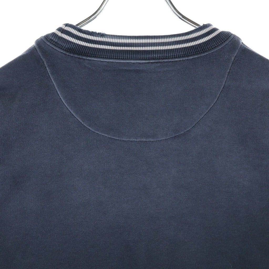 PRADA(プラダ) ロゴプリント ヴィンテージ加工 クルーネック プルオーバースウェット トレーナー ネイビー UJL69B