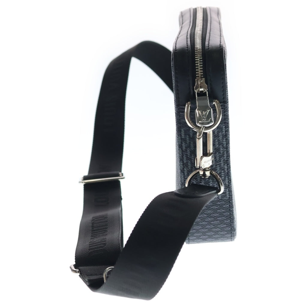 LOUIS VUITTON(ルイヴィトン) ダミエグラフィット 3D トリオメッセンジャーバッグ ショルダーバッグ ブラック レザー×PVC N50017 シルバー金具 レディース