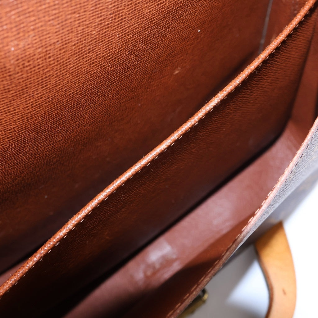 LOUIS VUITTON(ルイヴィトン) モノグラム カルトシエールGM ショルダーバッグ ブラウン レザー×PVC M51252 ゴールド金具 レディース
