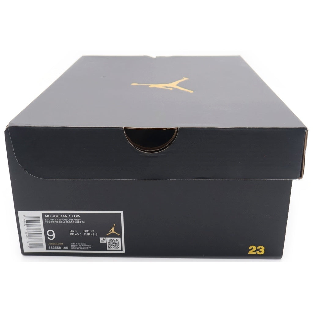 NIKE(ナイキ) NIKE AIR JORDAN 1 LOW ナイキ エア ジョーダン 1 ロー スニーカー セイル/ファイヤーレッド/グレー #27 553558-169