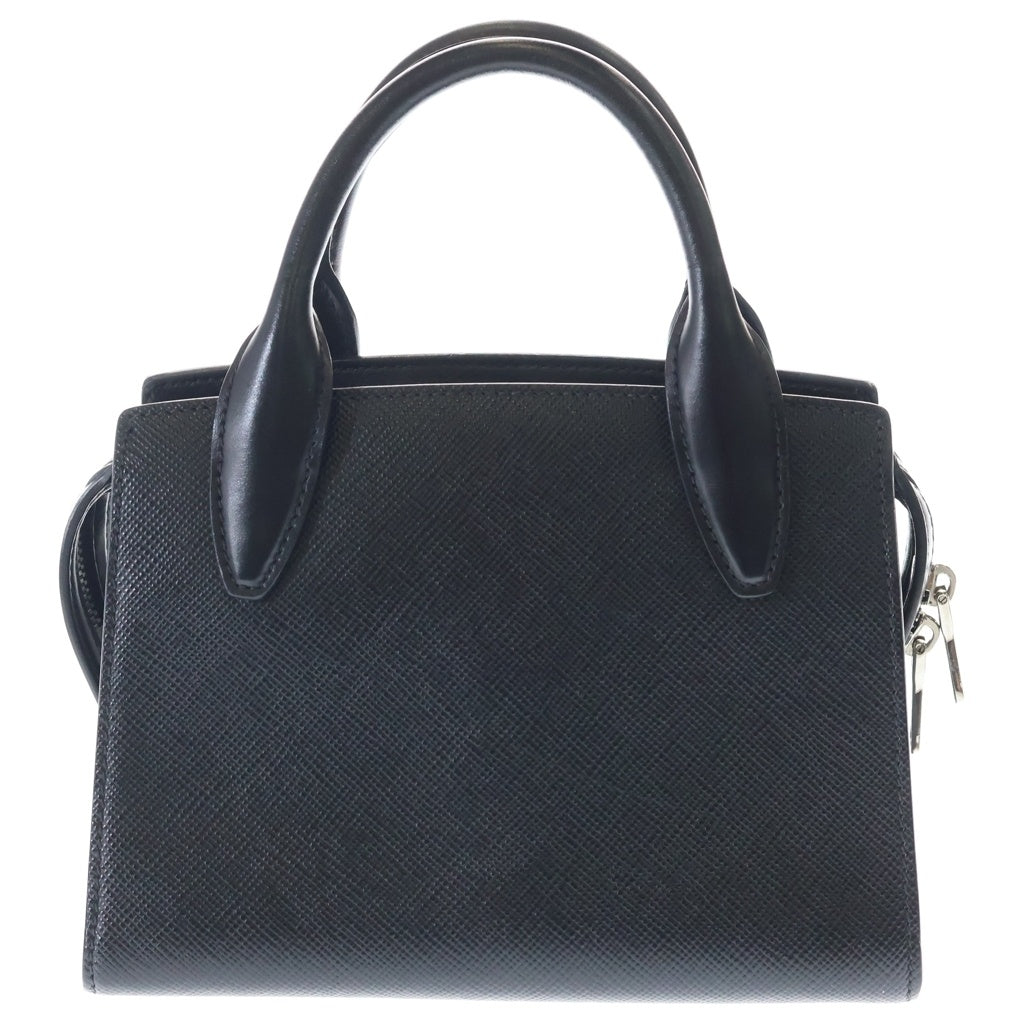 PRADA(プラダ) 2WAYハンドバッグ ショルダーバッグ ブラック サフィアーノ レザー 1BA297 シルバー金具 レディース