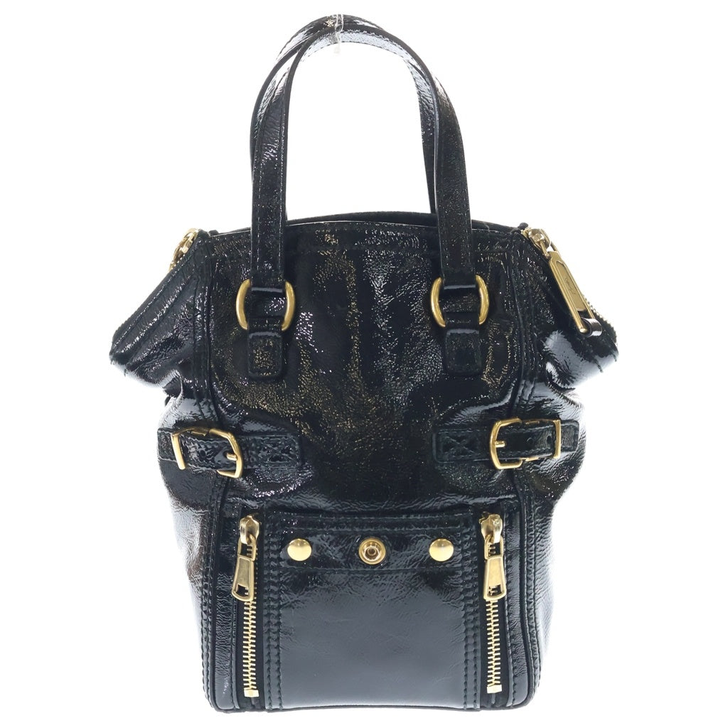 SAINT LAURENT PARIS(サンローランパリ) ミニダウンタウン ハンドバッグ ブラック パテントレザー 172454 ゴールド金具 レディース