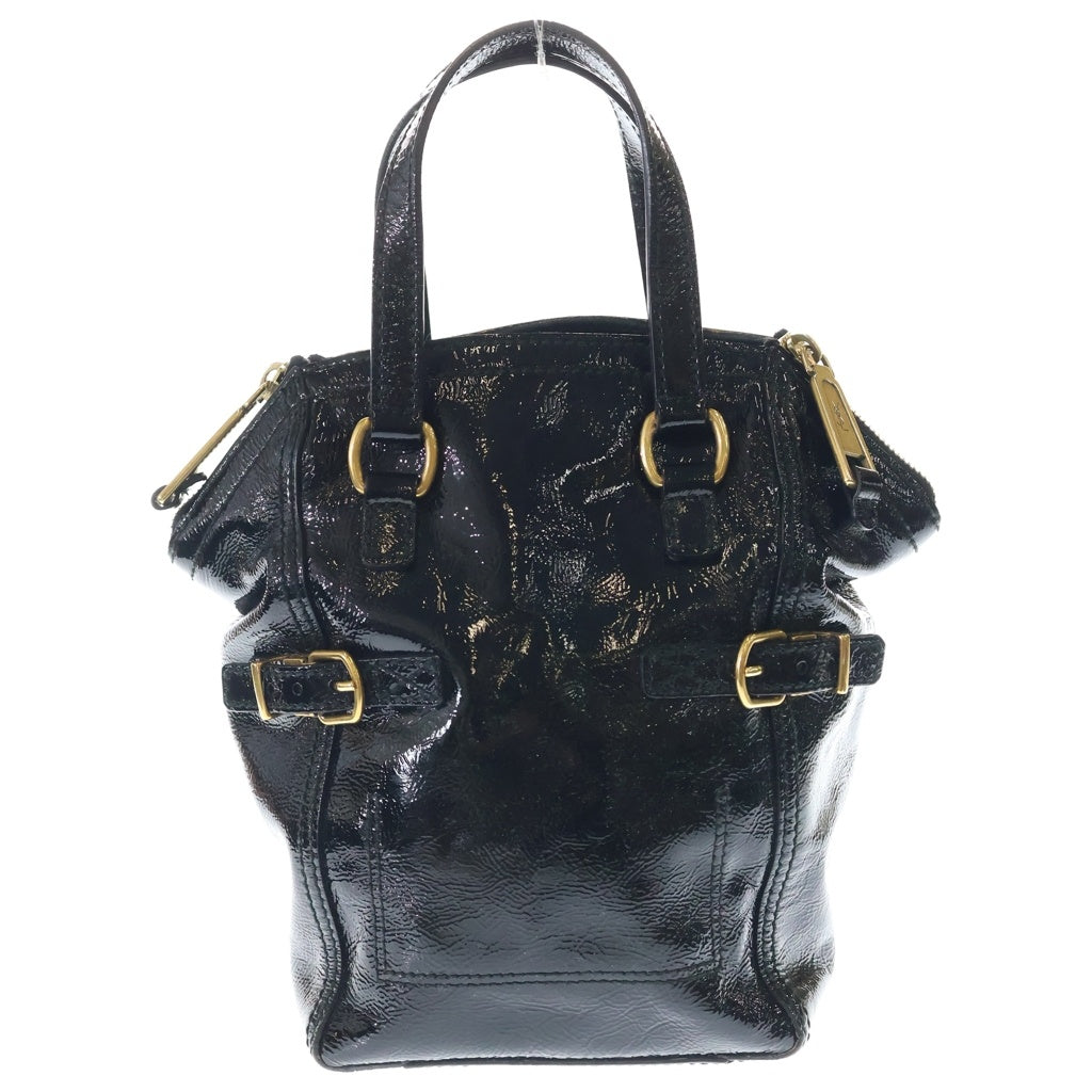 SAINT LAURENT PARIS(サンローランパリ) ミニダウンタウン ハンドバッグ ブラック パテントレザー 172454 ゴールド金具 レディース