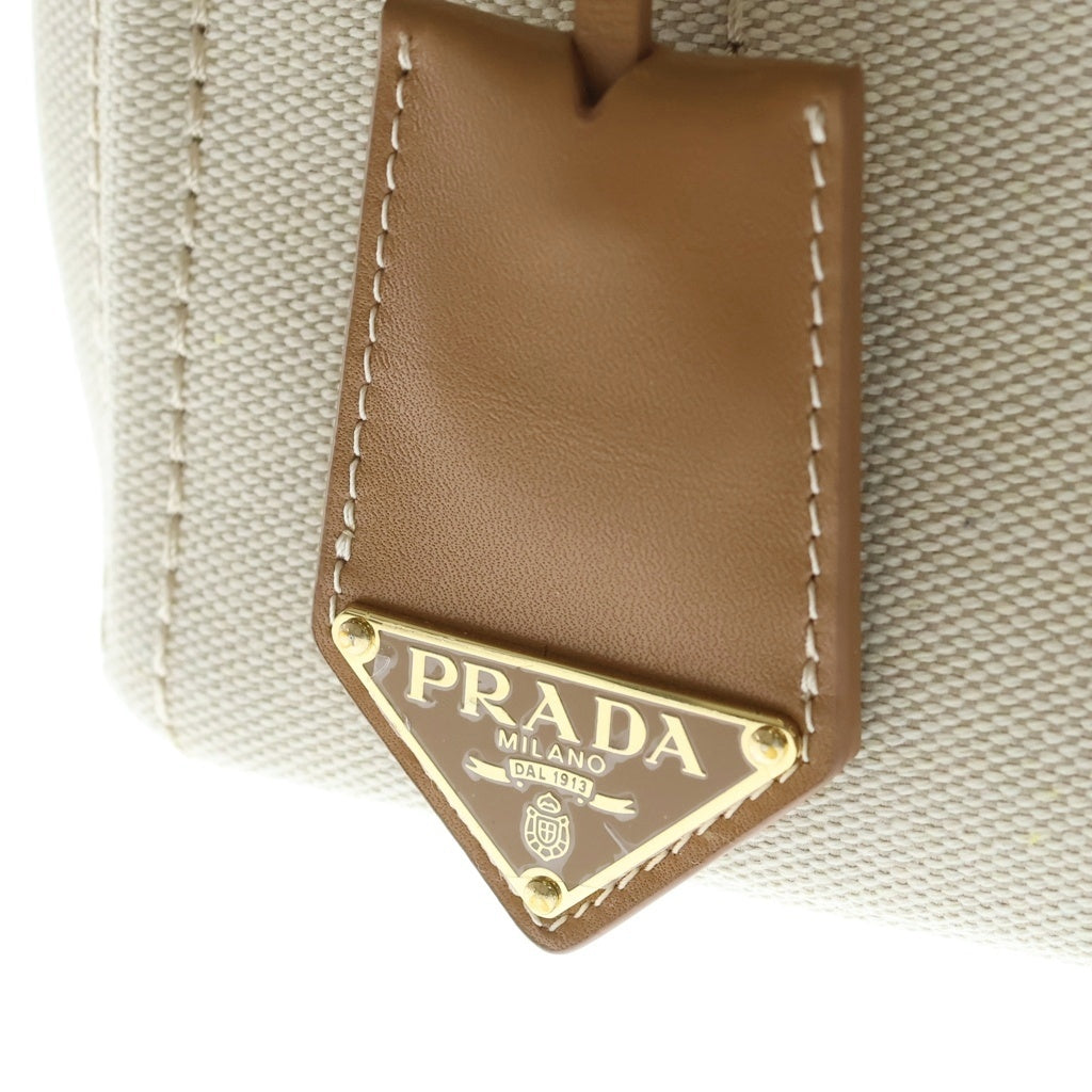 PRADA(プラダ) ジャルディニエール リネンブレンド ミニハンドバッグ ショルダーバッグ 2WAY ナチュラル 1BA038 レディース