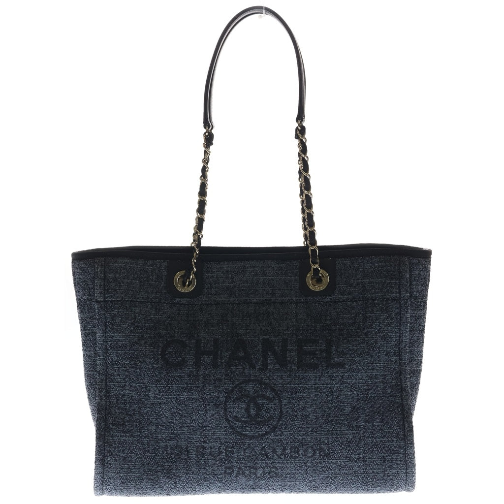 CHANEL(シャネル) ドーヴィルMM トートバッグ ハンドバッグ ブラック/グレー レザー A66941 レディース