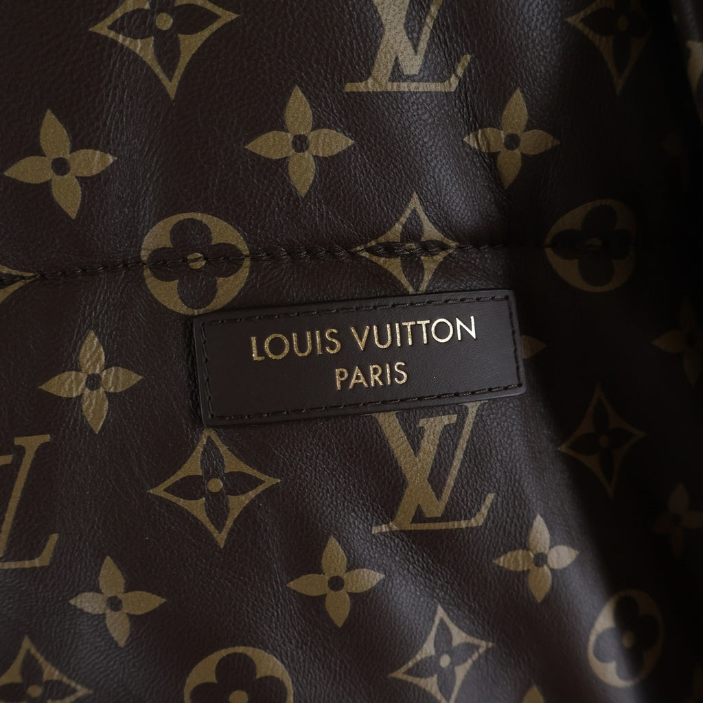 LOUIS VUITTON(ルイヴィトン) 26SS モノグラム レザー パッファージャケット ダウンジャケット 総柄 ラムレザー ジップアップ ブラウン 1AJVGQ RM261MPW2HUL92E