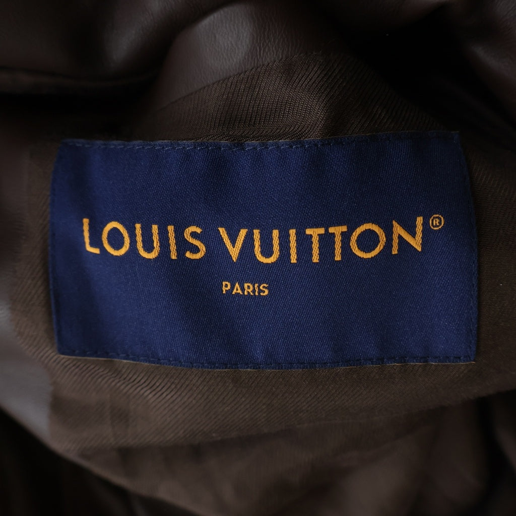 LOUIS VUITTON(ルイヴィトン) 26SS モノグラム レザー パッファージャケット ダウンジャケット 総柄 ラムレザー ジップアップ ブラウン 1AJVGQ RM261MPW2HUL92E