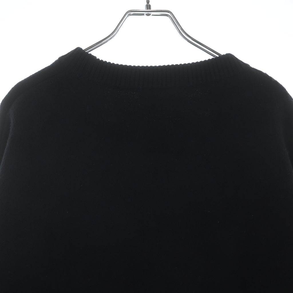 ami paris(アミパリス) ハートAロゴ クルーネックウールニット セーター ブラック UKS0002.018 レディース