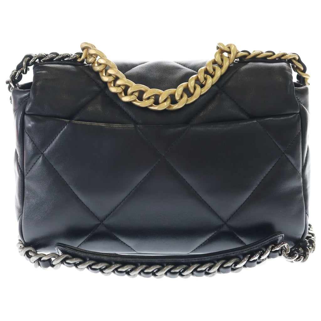 CHANEL(シャネル) ディズヌフ シャネル19 ミディアム 2WAYバッグ ハンドバッグ チェーンショルダーバッグ ブラック ラムスキン AS1161 ゴールド金具 レディース