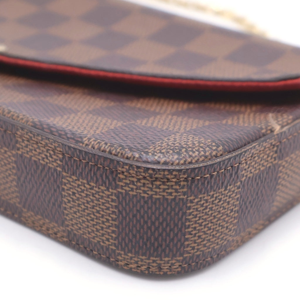LOUIS VUITTON(ルイヴィトン) ダミエ ポシェットフェリシー PVCレザー ショルダーバッグ チェーンウォレット 財布 ブラウン N63032 レディース