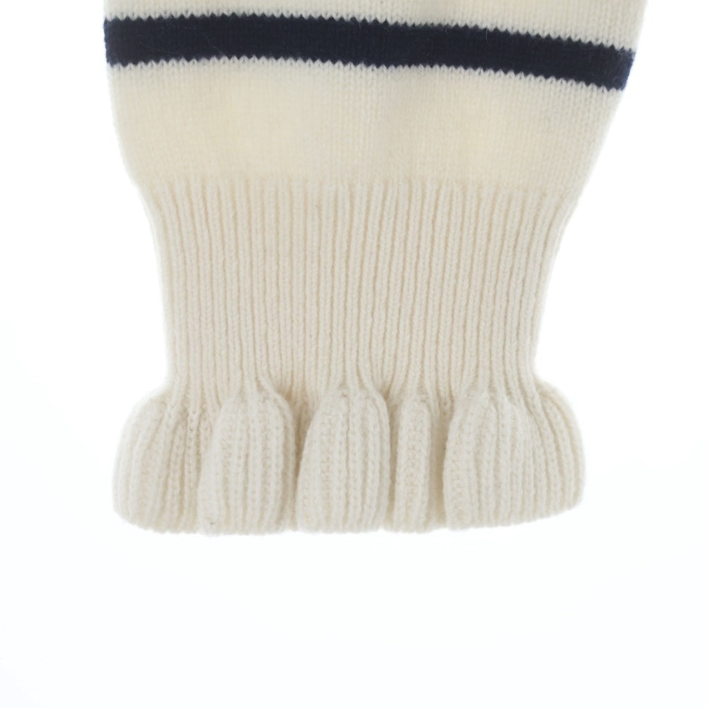 CHANEL(シャネル) 22AW ココマーク ボーダーニット セーター フロントロゴ ホワイト/ブラック P74227K10634 レディース