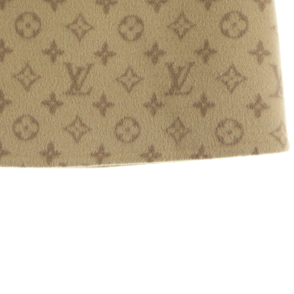 LOUIS VUITTON(ルイヴィトン) モノグラム総柄 シルク混 メルトンウール Aライン ミディアム スカート ベージュ RW222W QS3 FNSK32 レディース