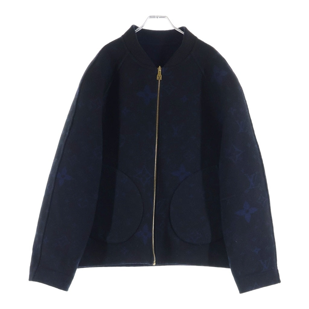 LOUIS VUITTON(ルイヴィトン) 25SS モノグラム リバーシブル メルトンウール ジップアップ ジャケット ブルゾン ブラック/ネイビー RM251MF YLW HSFB2E