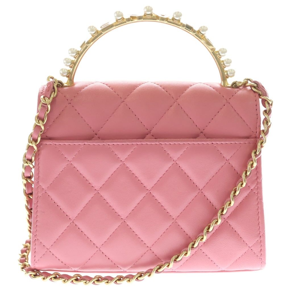 CHANEL(シャネル) ミニミニマトラッセ 2WAYチェーンショルダー ラムスキン ハンドバッグ ショルダーバッグ パールピンク AP3513 レディース