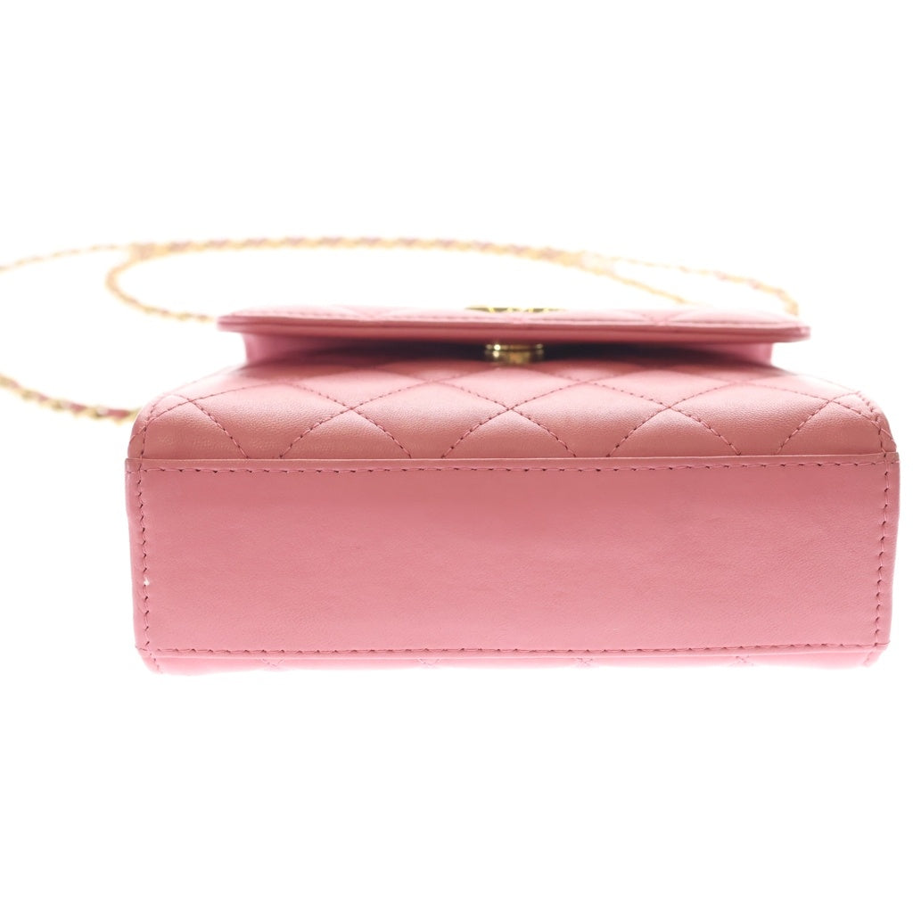 CHANEL(シャネル) ミニミニマトラッセ 2WAYチェーンショルダー ラムスキン ハンドバッグ ショルダーバッグ パールピンク AP3513 レディース