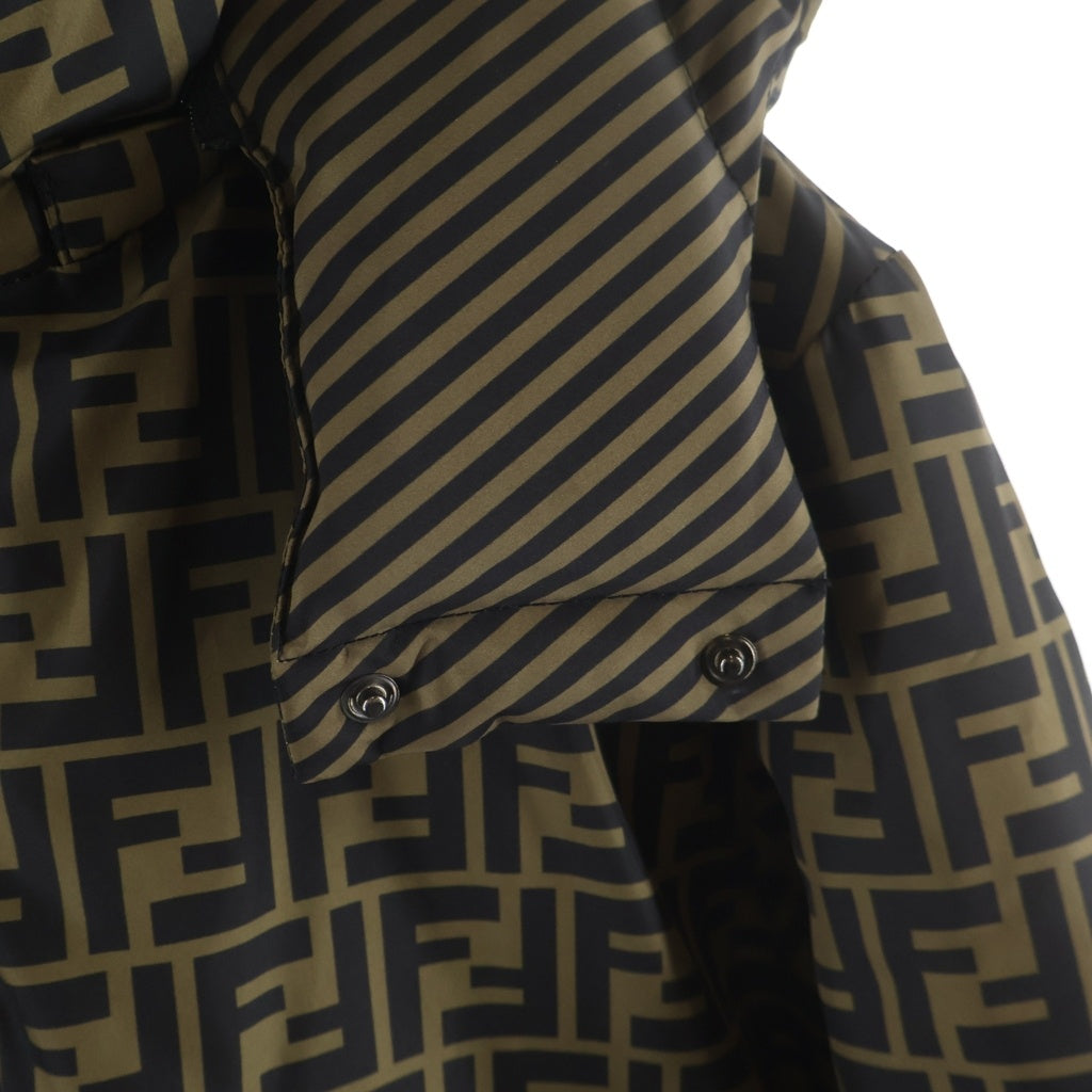 FENDI(フェンディ) ズッカ柄 ダウンジャケット リバーシブル ブラウン #44 FAA582A790