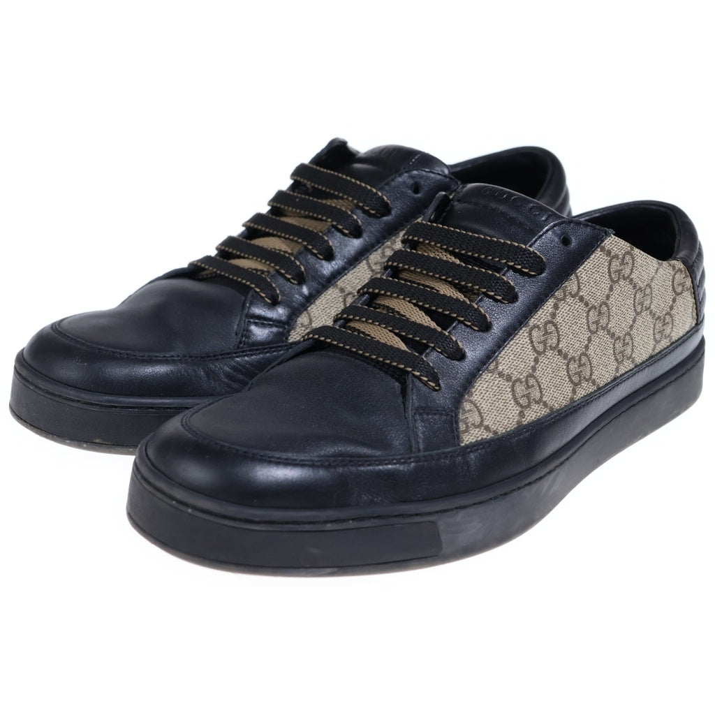 GUCCI(グッチ) GGスプリーム PVC レザー ローカットシューズ スニーカー ブラック/ベージュ 386752