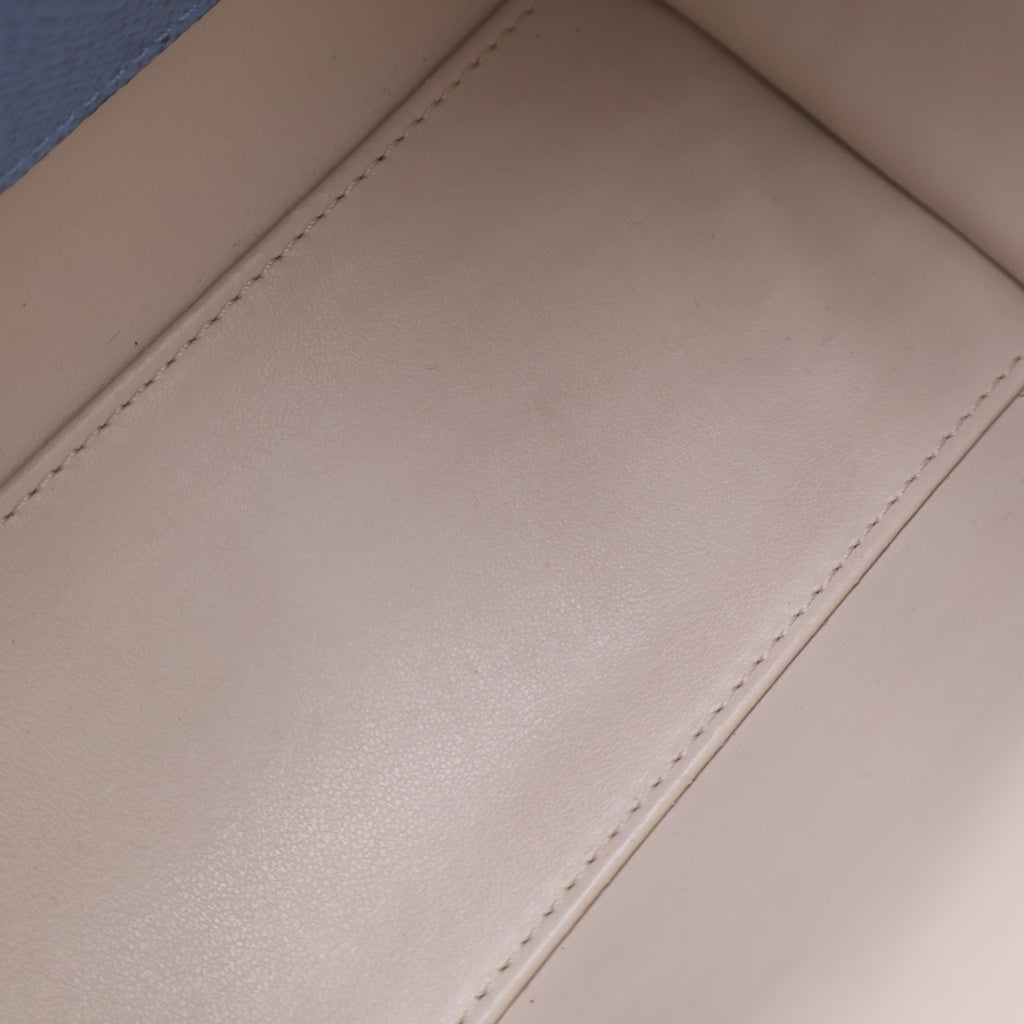 Valextra(ヴァレクストラ) バビラ マイクロ レザー 2WAY ハンド ショルダー バッグ ゴールド金具 ブルー レディース