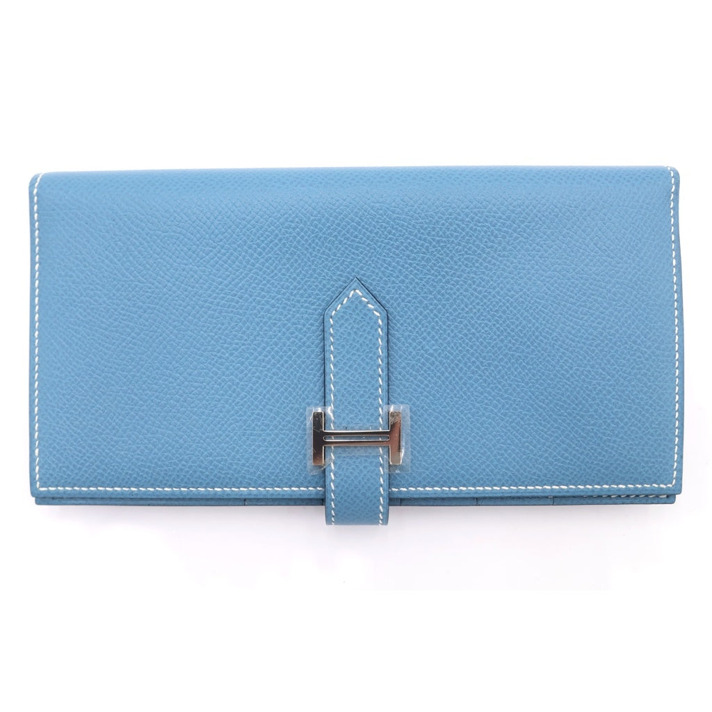 HERMES(エルメス) ベアンスフレ エトゥープ ブルージーン SV金具 □K刻印 箱 レディース