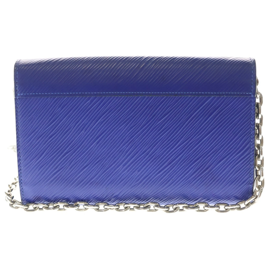 LOUIS VUITTON(ルイヴィトン) エピ ポルトフォイユ ツイスト チェーン フラミンゴ レザー ショルダーバッグ チェーンウォレット M62215 ブルー レディース