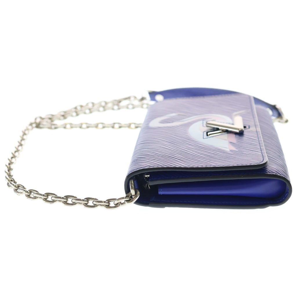 LOUIS VUITTON(ルイヴィトン) エピ ポルトフォイユ ツイスト チェーン フラミンゴ レザー ショルダーバッグ チェーンウォレット M62215 ブルー レディース