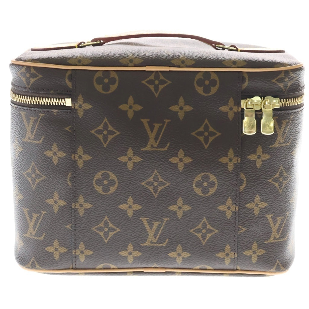 LOUIS VUITTON(ルイヴィトン) モノグラム ニースBB ハンドバッグ バニティバッグ ブラウン レザー×PVC M42265 ゴールド金具 レディース