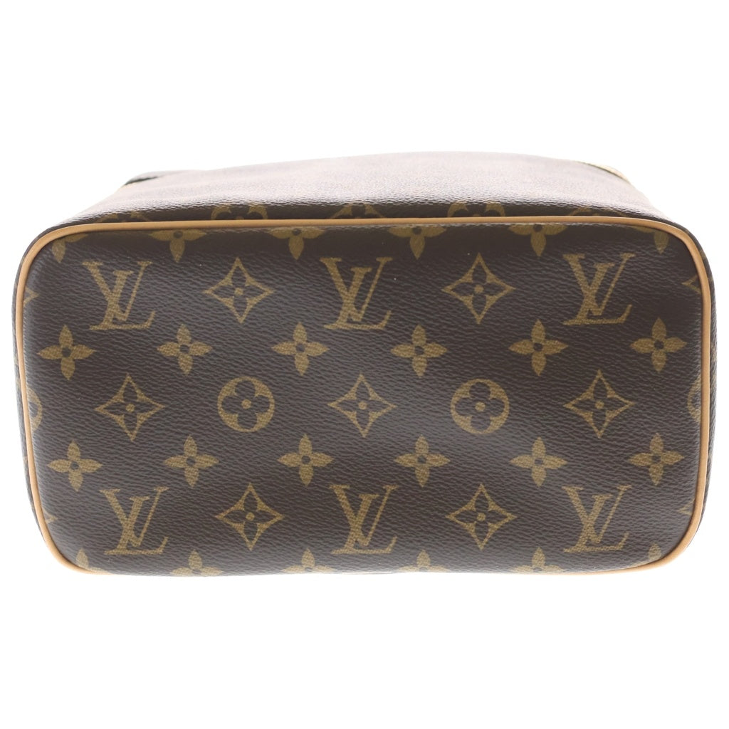 LOUIS VUITTON(ルイヴィトン) モノグラム ニースBB ハンドバッグ バニティバッグ ブラウン レザー×PVC M42265 ゴールド金具 レディース