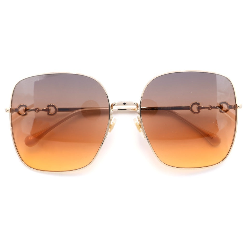 GUCCI(グッチ) スクエア ホースビット グラデーションサングラス ゴールド×ブラウン 61□18‐140 GG0879S