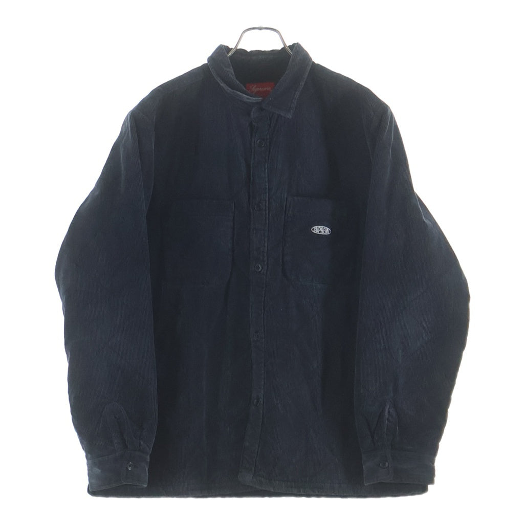 SUPREME(シュプリーム) Supreme 22AW Quilted Corduroy Shirt シュプリーム キルティング コーデュロイ コットン 長袖シャツ #L ネイビー 101837