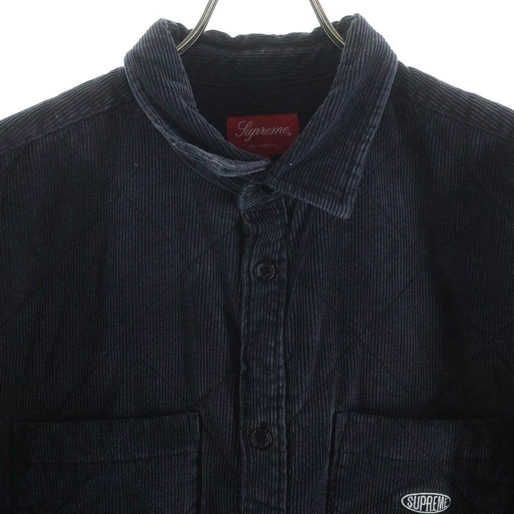 SUPREME(シュプリーム) Supreme 22AW Quilted Corduroy Shirt シュプリーム キルティング コーデュロイ コットン 長袖シャツ #L ネイビー 101837