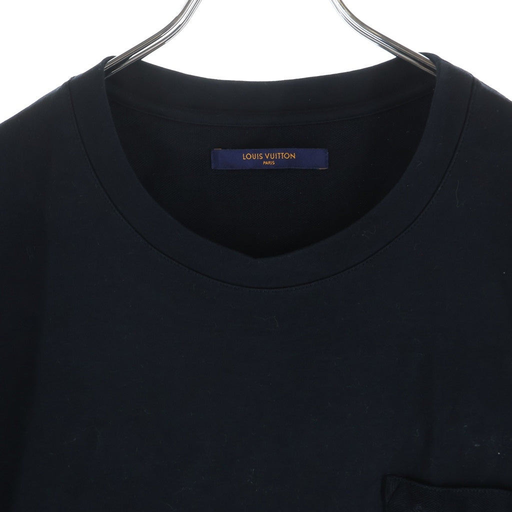 LOUIS VUITTON(ルイヴィトン) ダミエ コットン 3Dポケット 半袖 Tシャツ カットソー #XXL ブラック RM191Q CMS H6Y45W