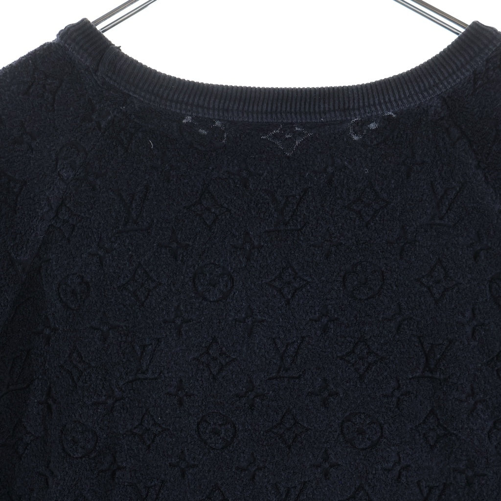 LOUIS VUITTON(ルイヴィトン) モノグラム タオリングTシャツ シルク コットン 半袖 Tシャツ カットソー #XXL ブラック RM191M IZG HGY20W